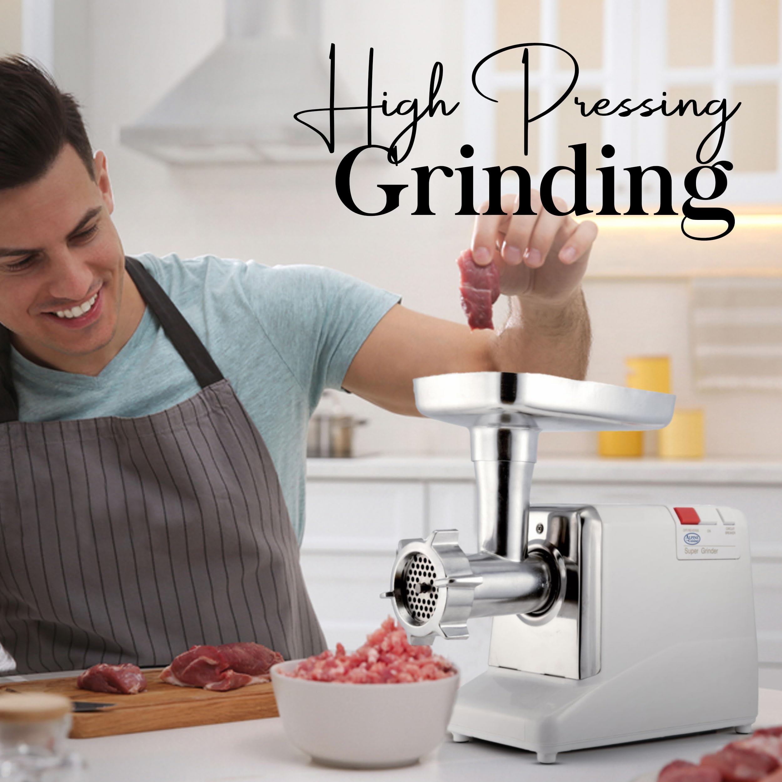 1000W Stainless Steel Electric Meat Grinder with UL Approval - High Capacity Meat Tray, Blade & Sausage Stuffer - Perfect for Home Kitchen, BBQ Parties & Hunting Season - Easy to Clean & Durable