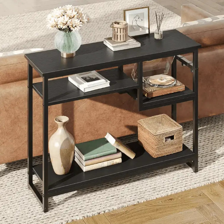 Bestier Multi-Functional Hallway Table - Entryway Console Sofa Table with Storage Shelf, Modern Narrow Bench for Small Spaces | Perfect for Living Room, Bedroom, or Apartment Entryway Décor