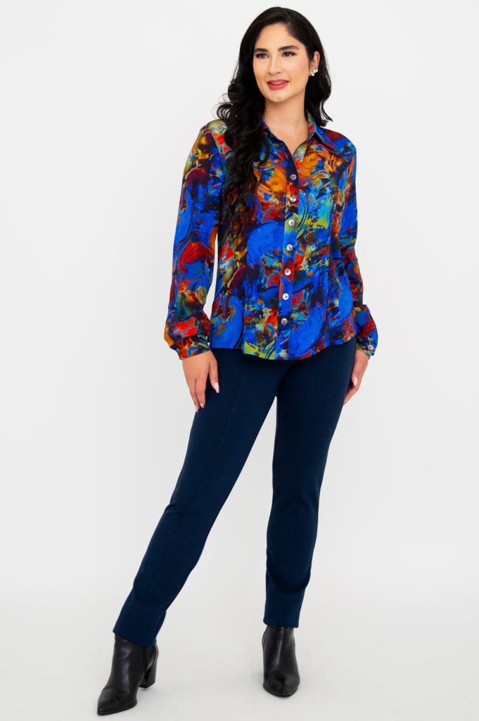 Linzy Blouse by Artana - Premium Linen & Bamboo Blend Women's Top for Casual Wear & Summer Outfits