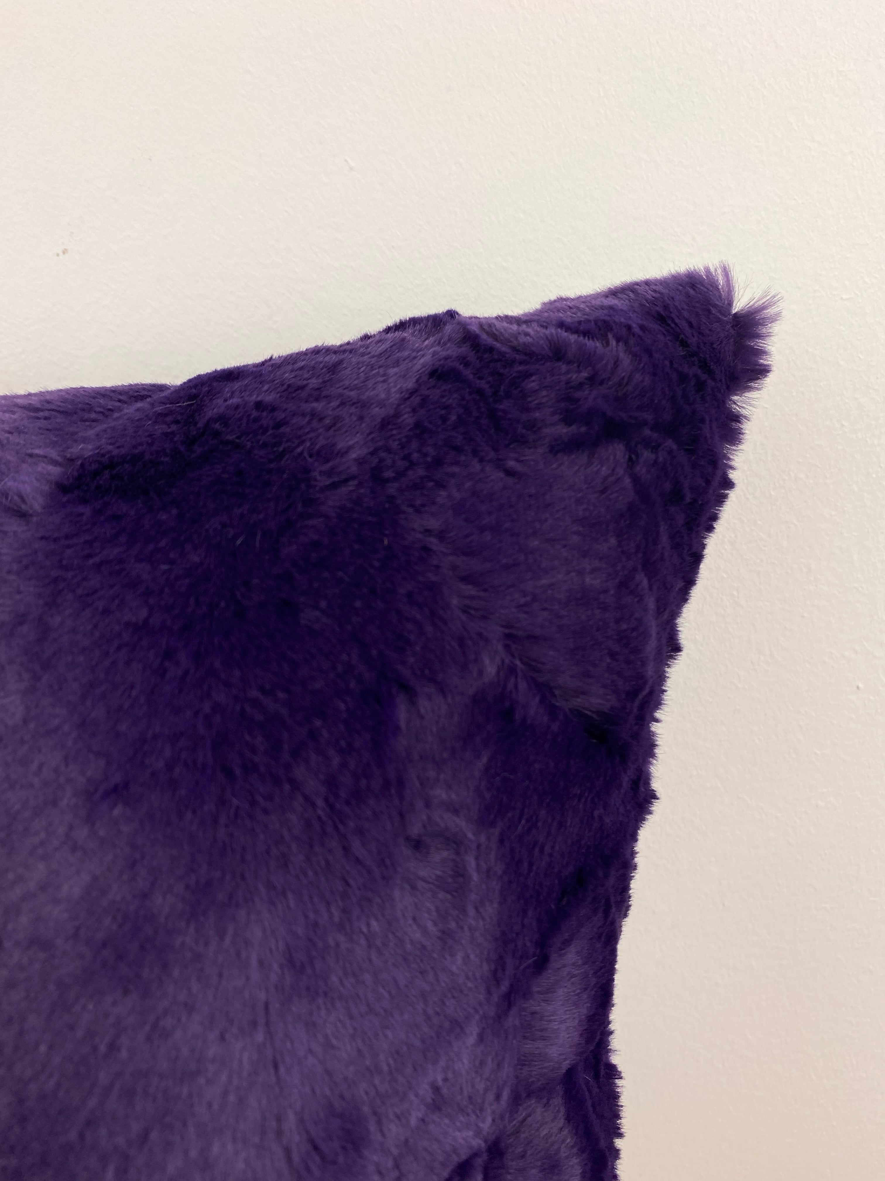 Alex Rabbit Loganberry Faux Fur Decorative Throw Pillow 20x20 Inches - Soft Plush Couch Pillow for Living Room, Bedroom & Home Decor