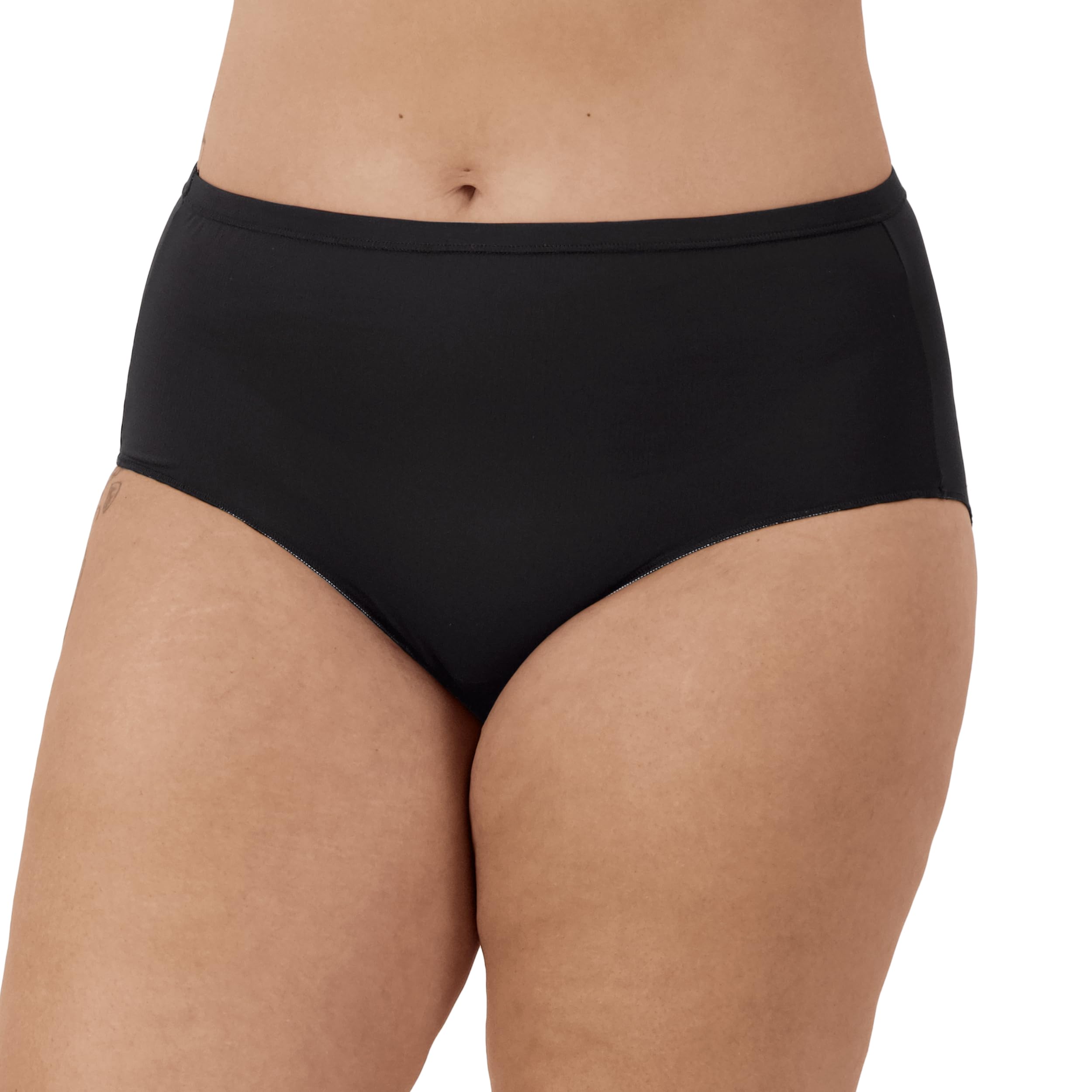 Hanes Women's Plus Size Breathable Mesh No-Show Brief Underwear 5-Pack - Comfortable Cotton Panties for Everyday Wear at Work & Home