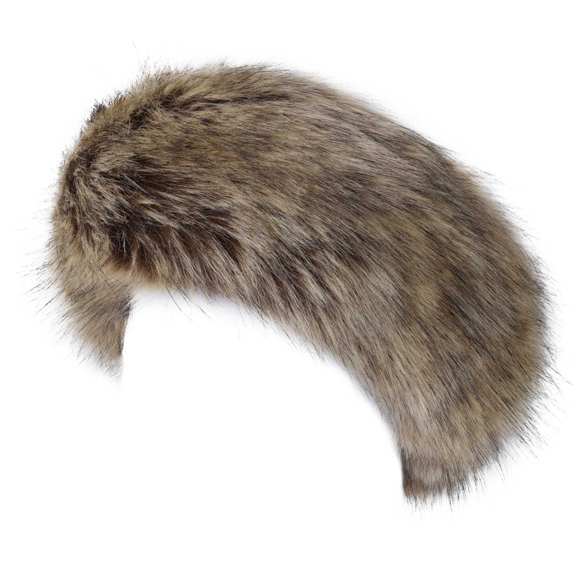 Women's Winter Fluffy Faux Fur Headband - Soft Ear Warmer Head Wrap for Cold Weather - Natural Color Headband for Outdoor Activities, Skiing & Snowboarding