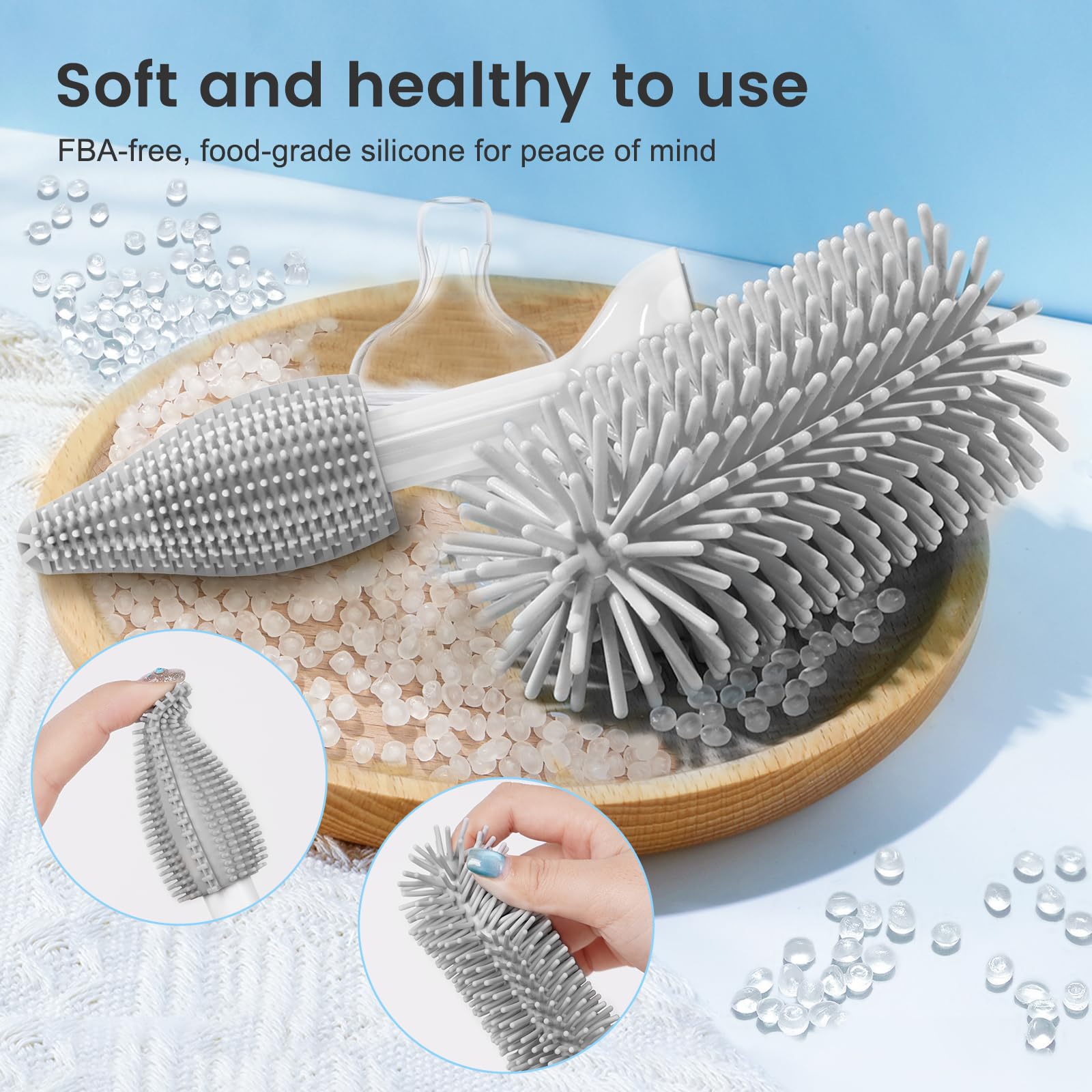 Electric Baby Bottle Brush Cleaner with Silicone Brush - Perfect for New Parents & Travel