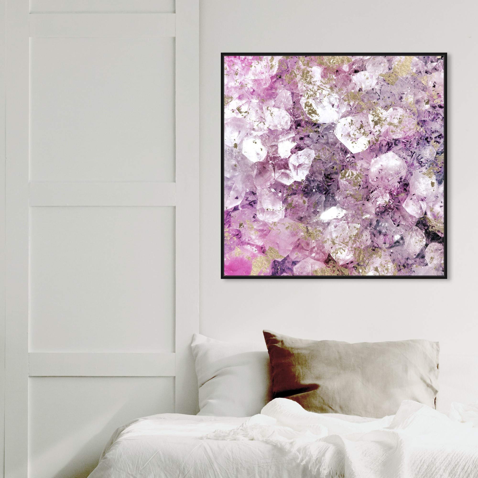 Oliver Gal Abstract Framed Wall Art - 30x30 Inch Purple & Gold Crystal Canvas Print for Living Room, Bedroom & Office Décor | Modern Romantic Home Wall Decor
