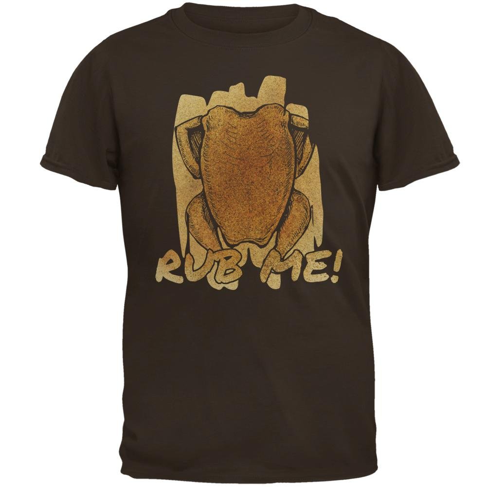 Funny BBQ Chicken Breast Rub Me Men's T-Shirt - Brown XL | Comfortable Cotton Tee for Grilling, Barbecue Parties & Casual Wear