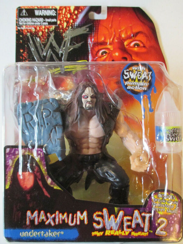 1999 WWF Jakks Pacific Maximum Sweat Series 2 Undertaker Action Figure - Rare Collectible Wrestling Toy for Fans & Display