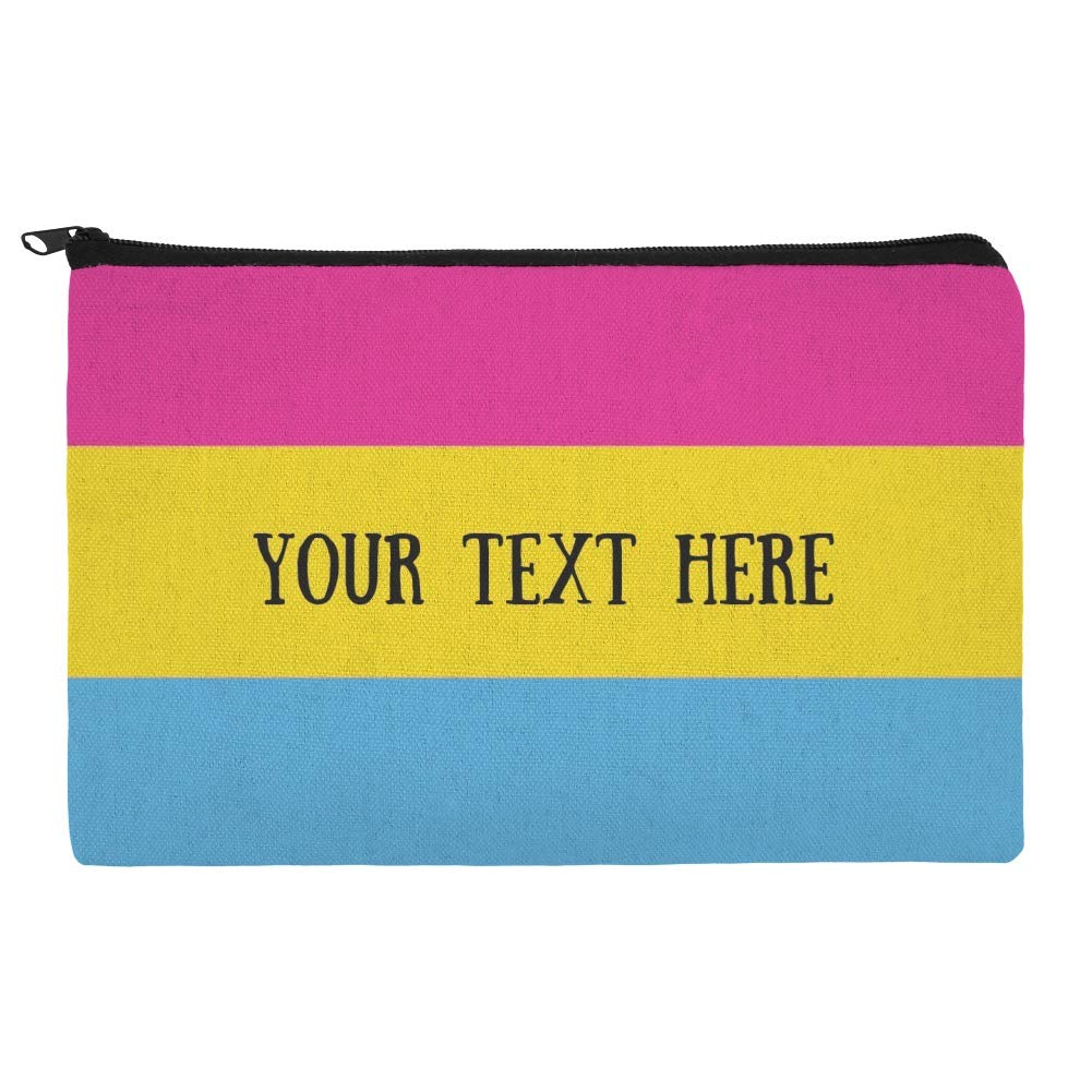 Custom 1 Line Pansexuality Pride Flag Makeup Bag - Personalized Cosmetic Organizer Pouch for LGBTQ+ Travel & Daily Essentials
