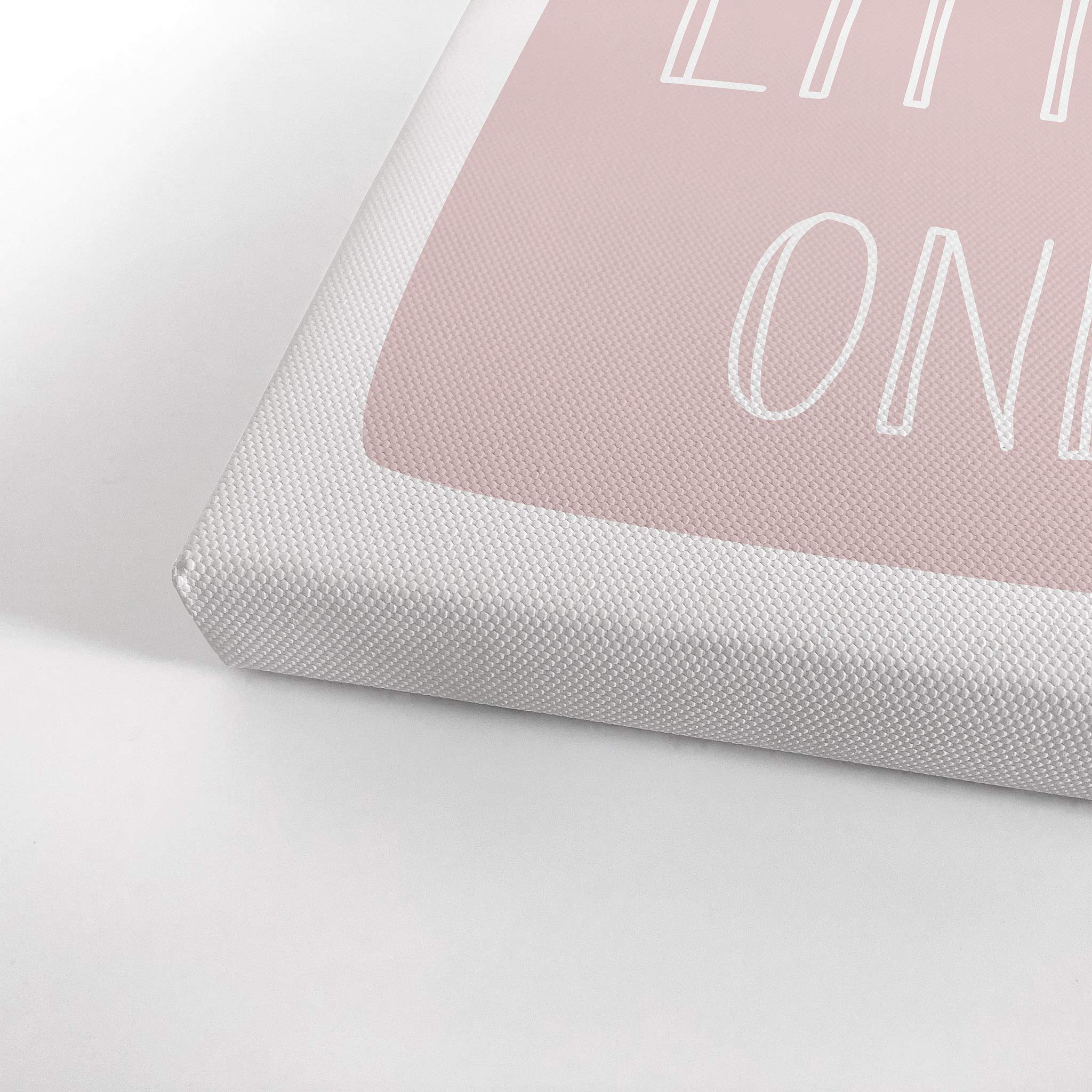Dream Big Little One Lettering Pink Canvas Print - Nursery Wall Art, Kids Room Decor, Baby Room Decor - Ready to Hang 36x24 - Made in USA | Perfect for Nursery, Bedroom & Playroom Decorations