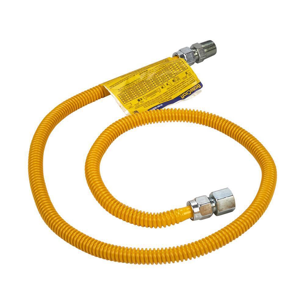 Amana 20313248A Gas Dryer Connector Kit - 4 ft Flexible Stainless Steel Hose for Secure & Durable Dryer Installation - Perfect for Laundry Rooms & Home Appliance Setup