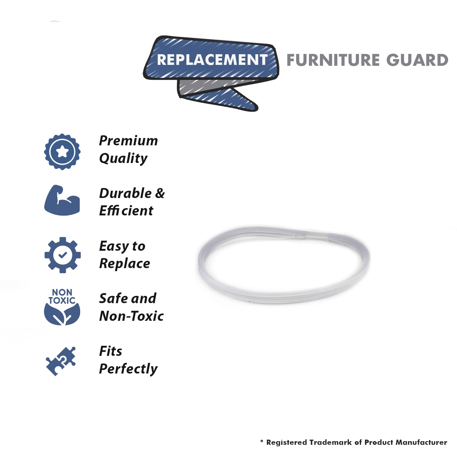 Oreck 8300/9300/XL2000 Vacuum Replacement Furniture Guard - Clear Rubber Bumper for Home Cleaning