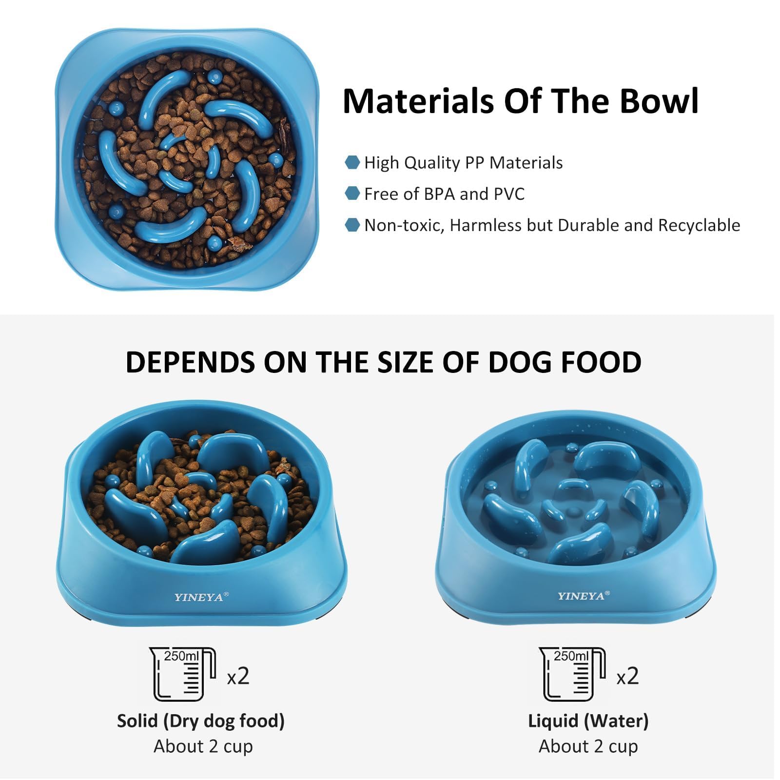 YINEYA Slow Feeder Dog Bowl - Non-Slip Maze Puzzle Feeder for Medium Dogs - Helps Prevent Bloat & Improve Digestion - Perfect for Fast Eaters & Mealtime Enrichment - Great for Labs, Goldens & Other Medium Breeds
