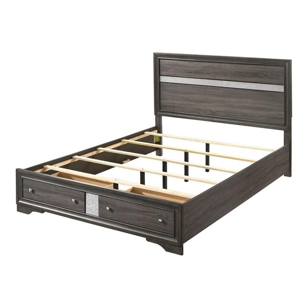 Furniture of America FOA Laren Contemporary 3-Piece Gray Wood Bedroom Set - Queen Size Bed with 2 Nightstands | Modern Bedroom Furniture for Small Spaces & Guest Rooms