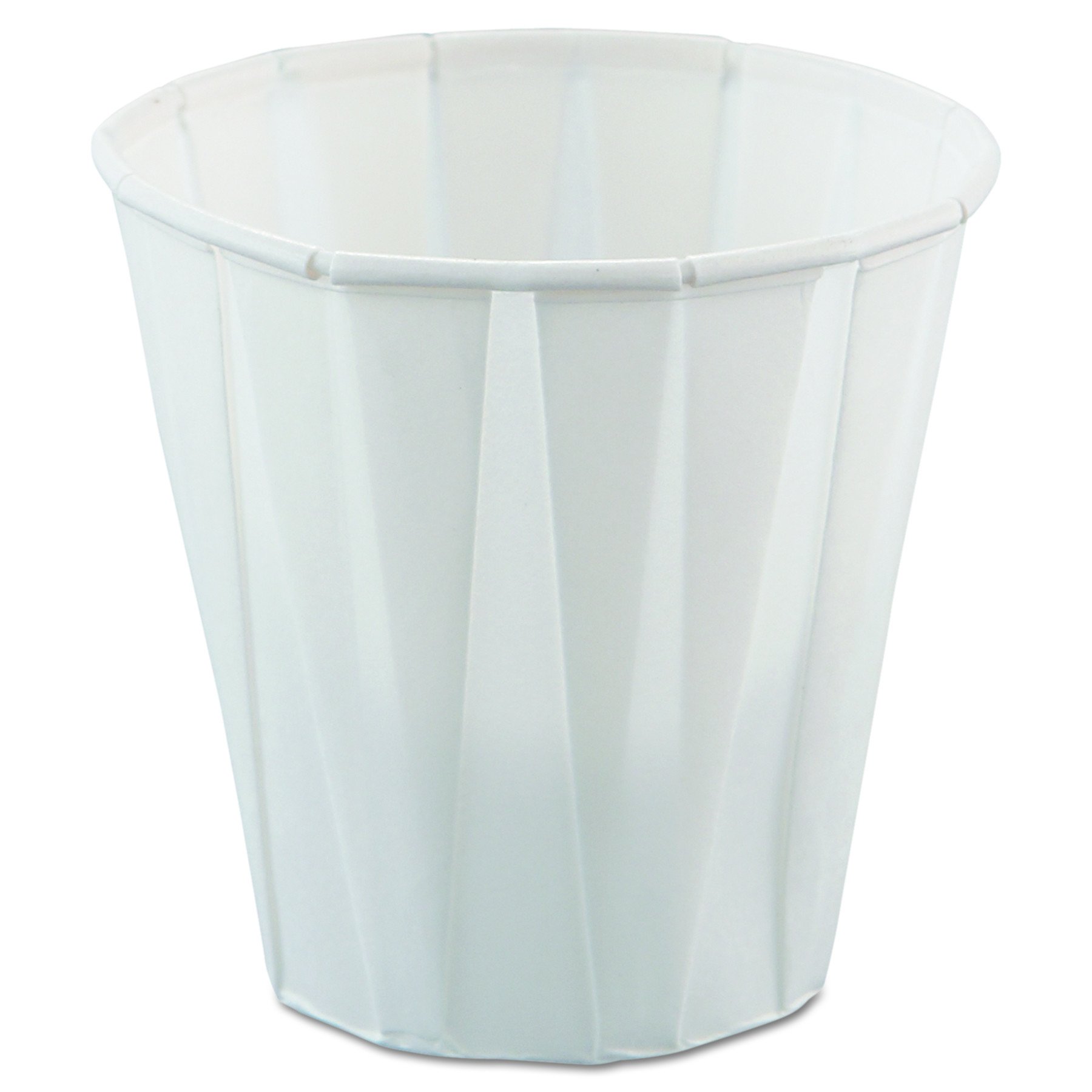 Solo Foodservice 450-2050 3.5 oz White Treated Paper Pleated Souffle Cups - Case of 5,000 - Perfect for Desserts, Ice Cream, and Party Serving