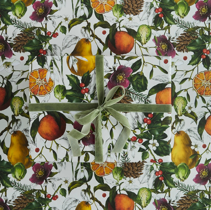 Festive Holiday Wrapping Paper - The Botanist Archive Collection | Elegant Botanical Design for Christmas Gifts, Party Decor & Special Occasion Presents