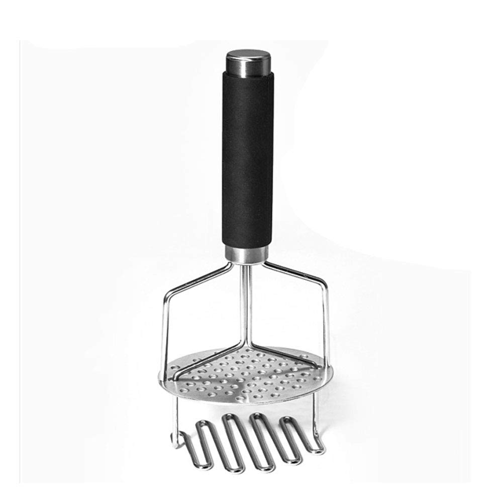 WOIWO Stainless Steel Potato Masher - Heavy Duty Kitchen Tool for Smooth Mashed Potatoes, Vegetables & Baby Food - Perfect for Cooking, Baking & Meal Prep