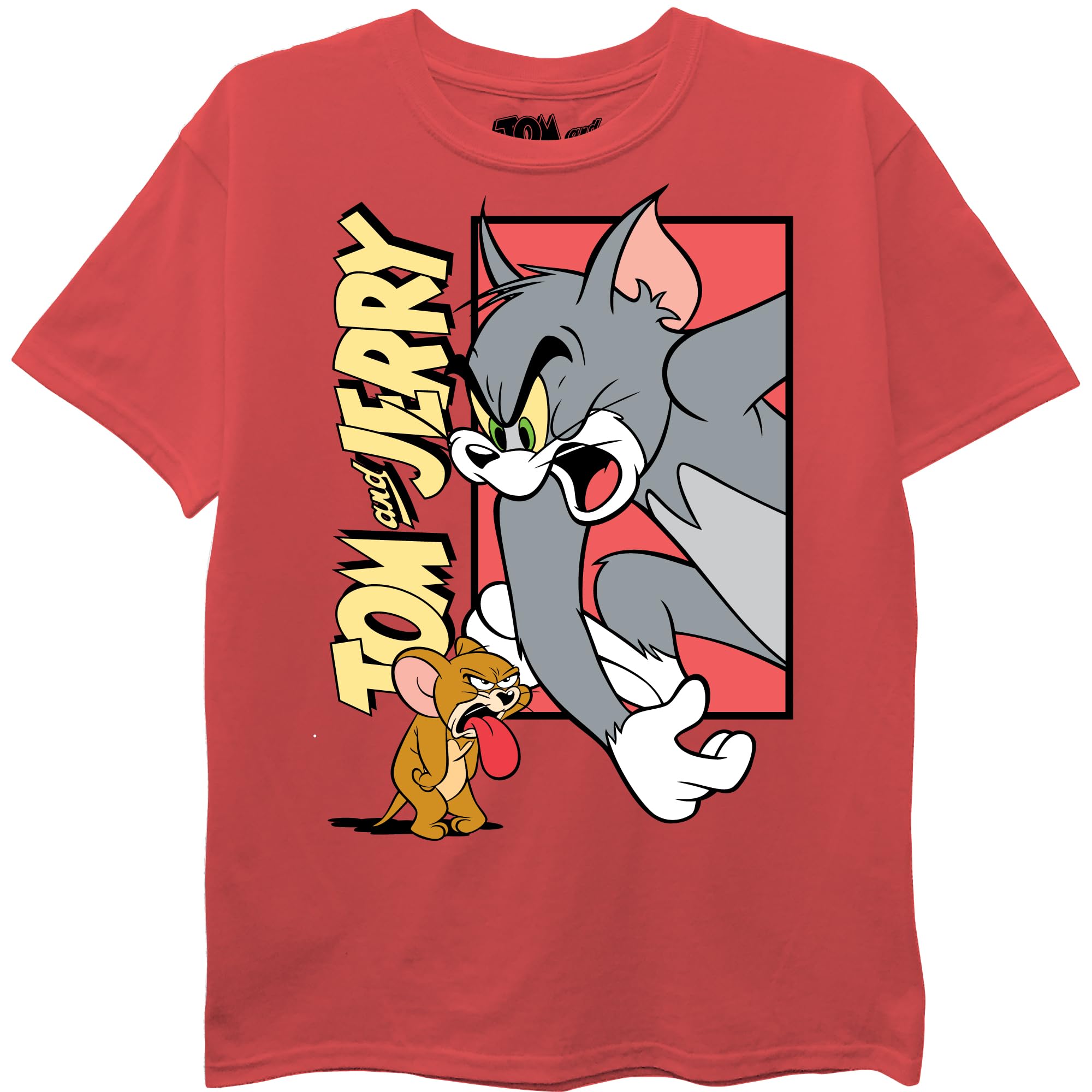 Tom and Jerry Boys Short Sleeve Graphic T-Shirt - Sizes 4-20 for Kids - Perfect for School, Playdates & Casual Wear