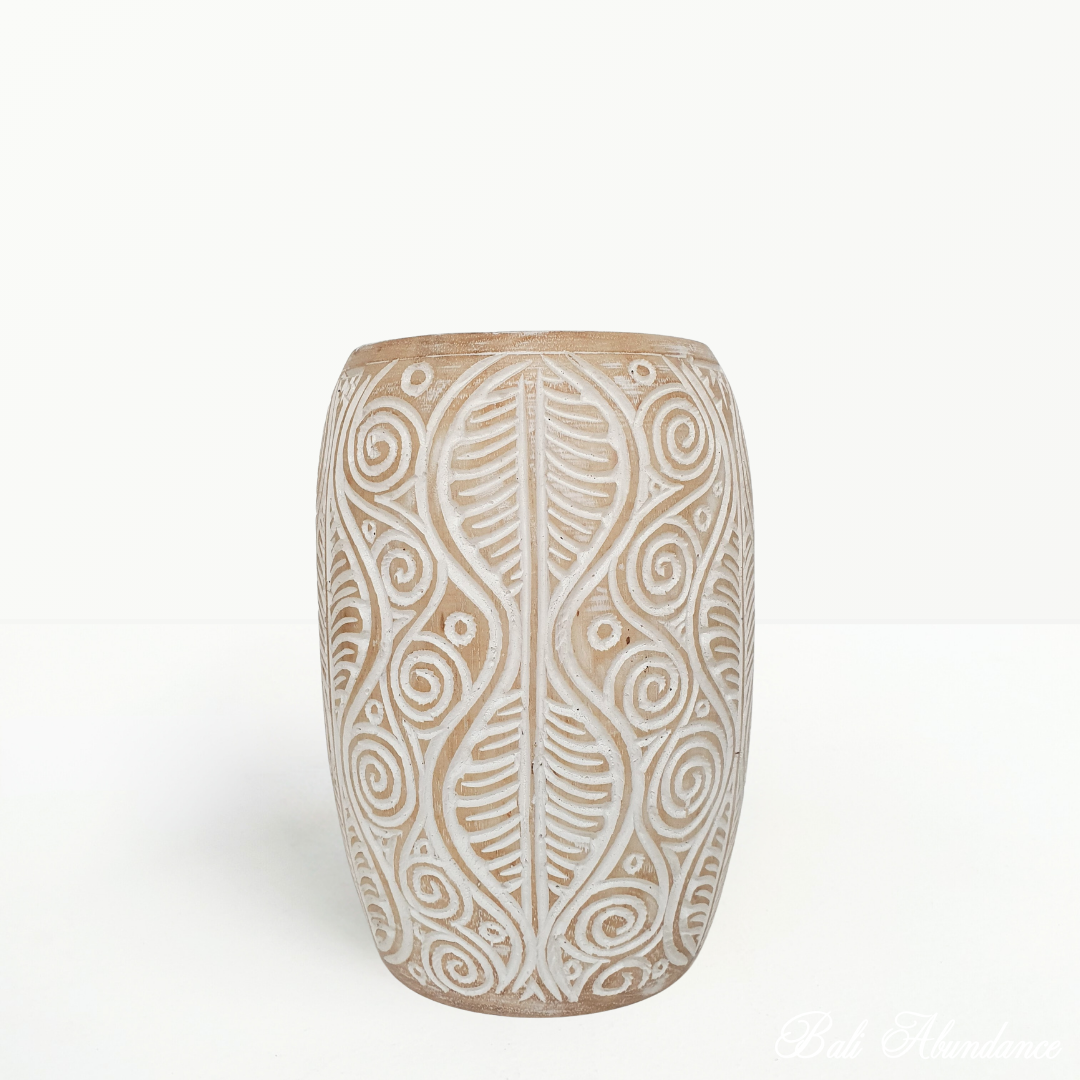 Handcrafted Wooden Timor Vase - Elegant Home Decor for Living Room, Bedroom & Wedding Centerpieces - Natural Wood Flower Vase for Rustic & Boho Style Interiors