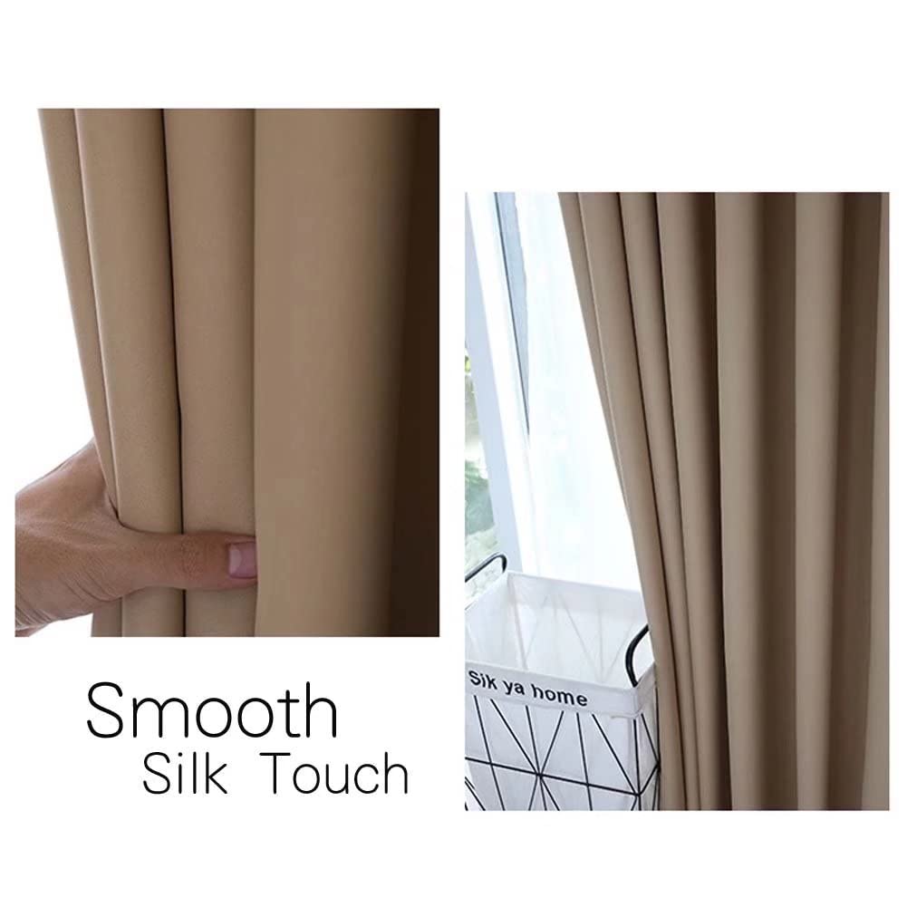 MacoHome Blackout Curtains - Thermal Insulated Grommet Drapes for Bedroom & Living Room - Extra Long 84