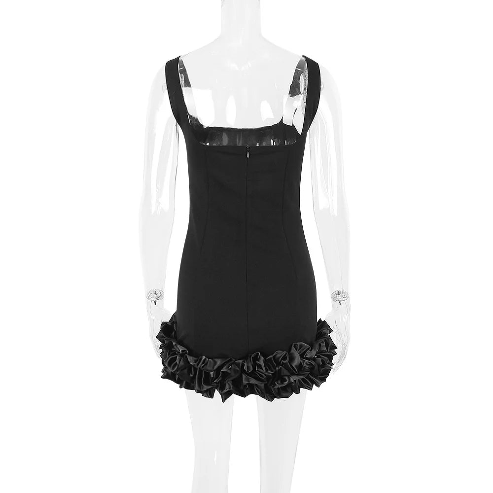 Elegant Black Sexy Mini Dress for Women - Spaghetti Strap Backless Bodycon Sundress for Club, Party & Summer Outfits | Perfect for Night Out, Beach Vacation & Date Night