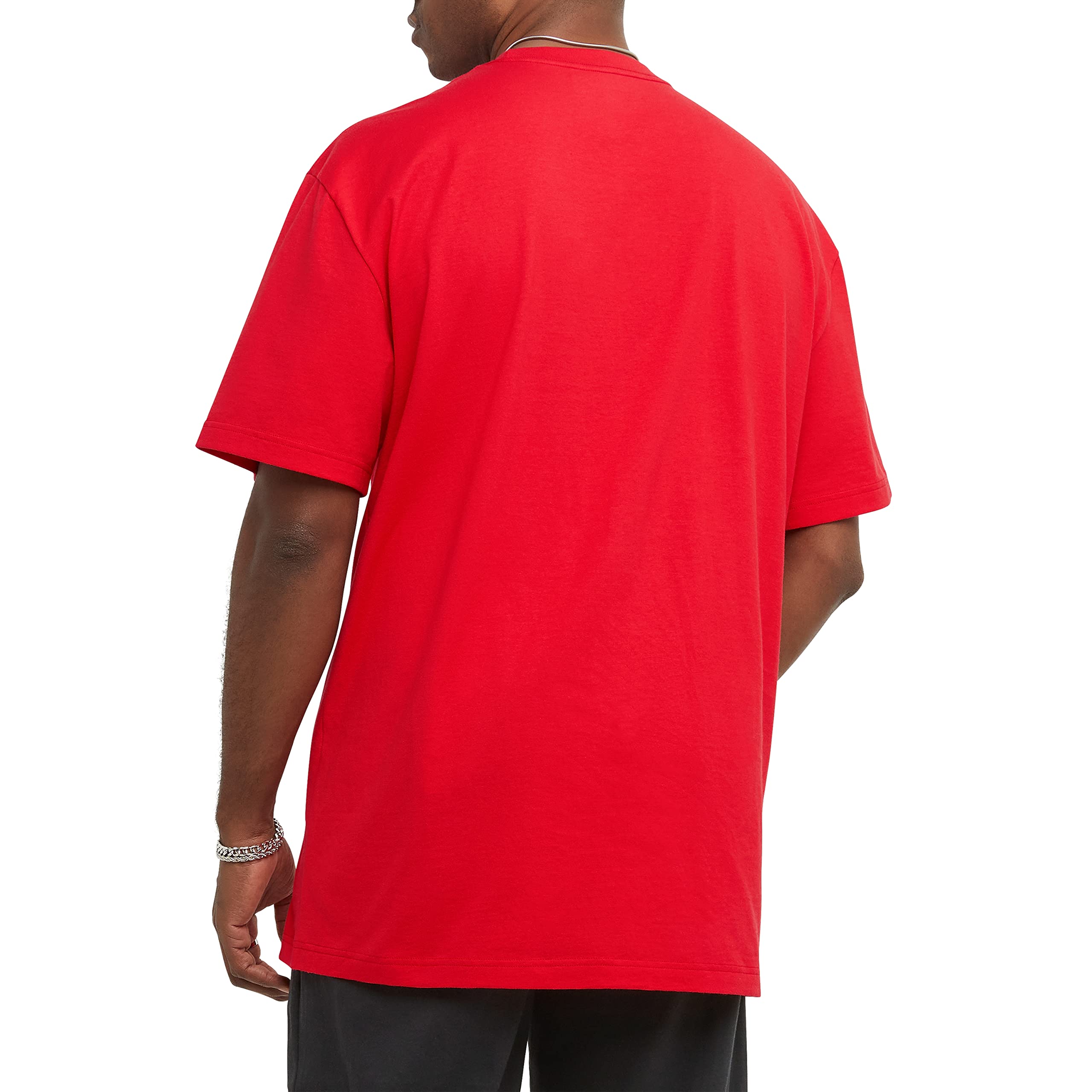 Champion Men's Classic Script T-Shirt - Red, Large (US Size) | Comfortable Cotton Tee for Casual Wear, Gym & Everyday Outfits