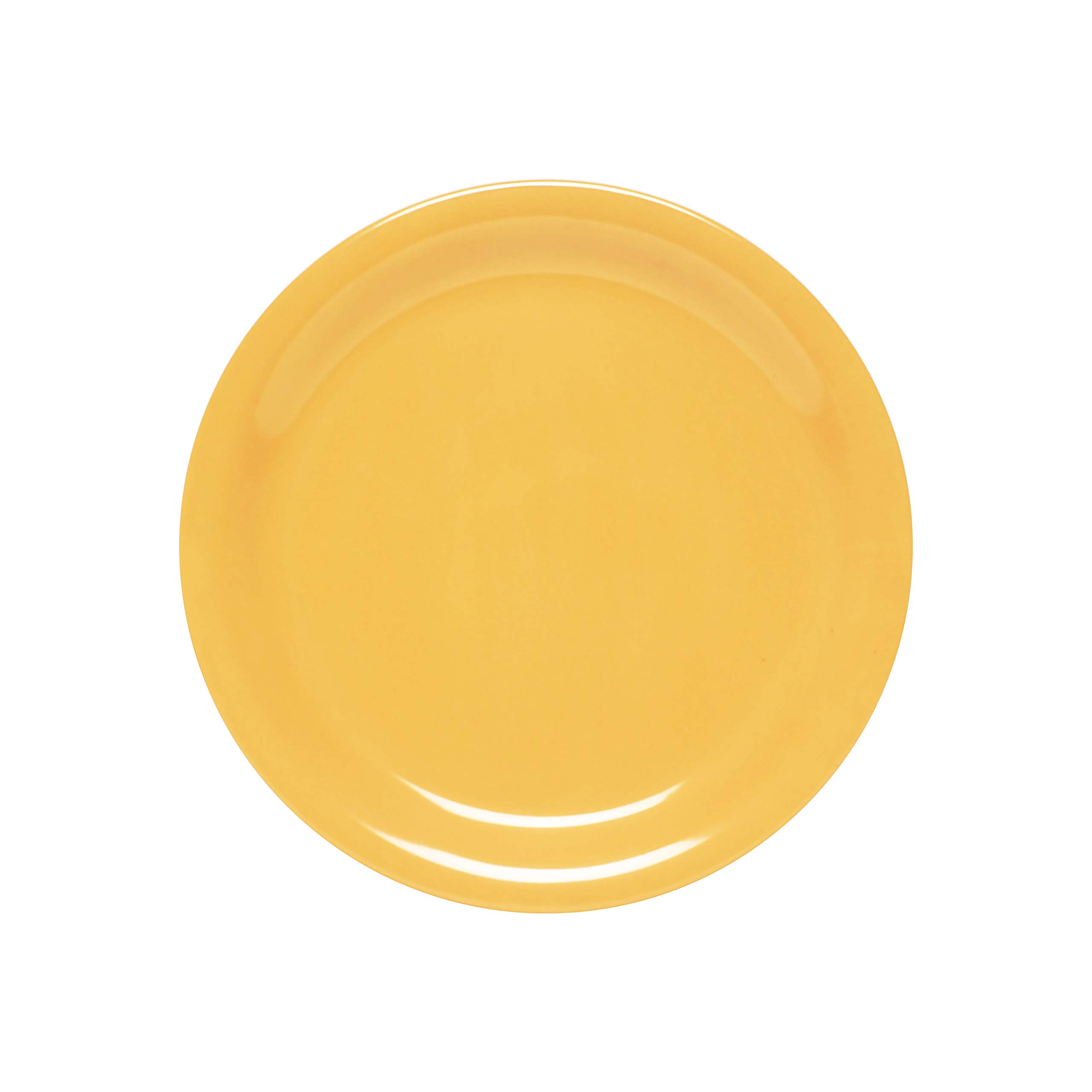 Premium 9-Inch Yellow Melamine Dinner Plates - Set of 12, Narrow Rim Round Plates for Restaurants, Picnics & Outdoor Dining | Durable & Lightweight Dishware