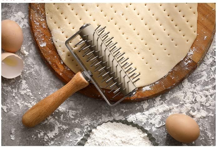 Stainless Steel Pizza Dough Docker - Professional Needle Roller & Dough Puncher for Perfect Homemade Pizza Crust | Ideal for Restaurants, Bakeries & Home Cooking