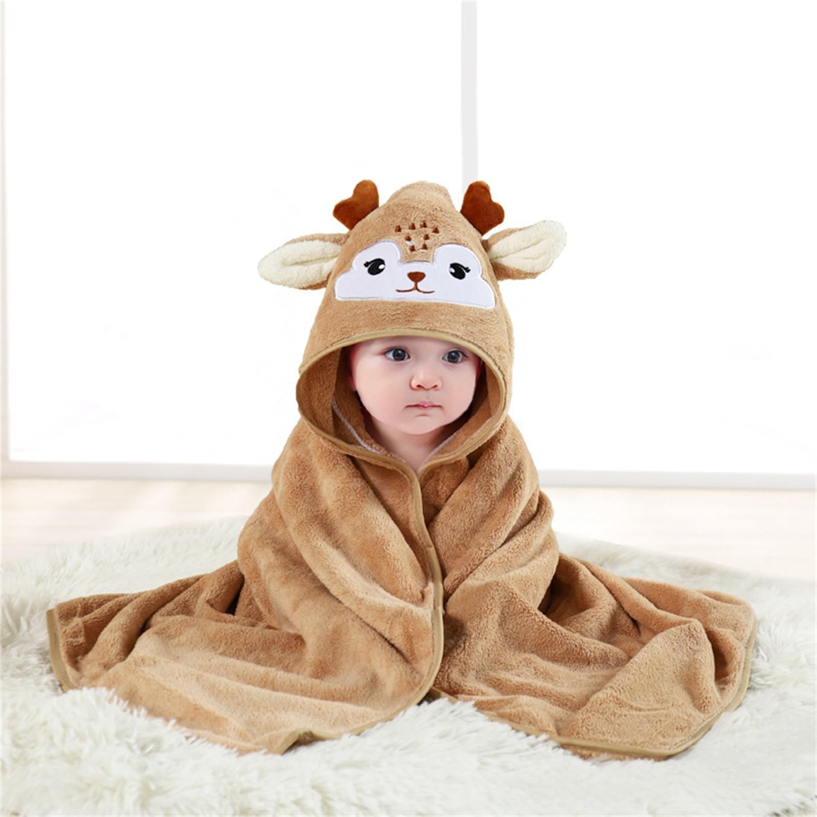 Soft & Absorbent Baby Hooded Towel with Cute Animal Design - Perfect for Bath Time & Swimming - Ultra Gentle for Newborns, Infants, Toddlers (Boys & Girls) - Ideal Baby Shower Gift & Nursery Essential