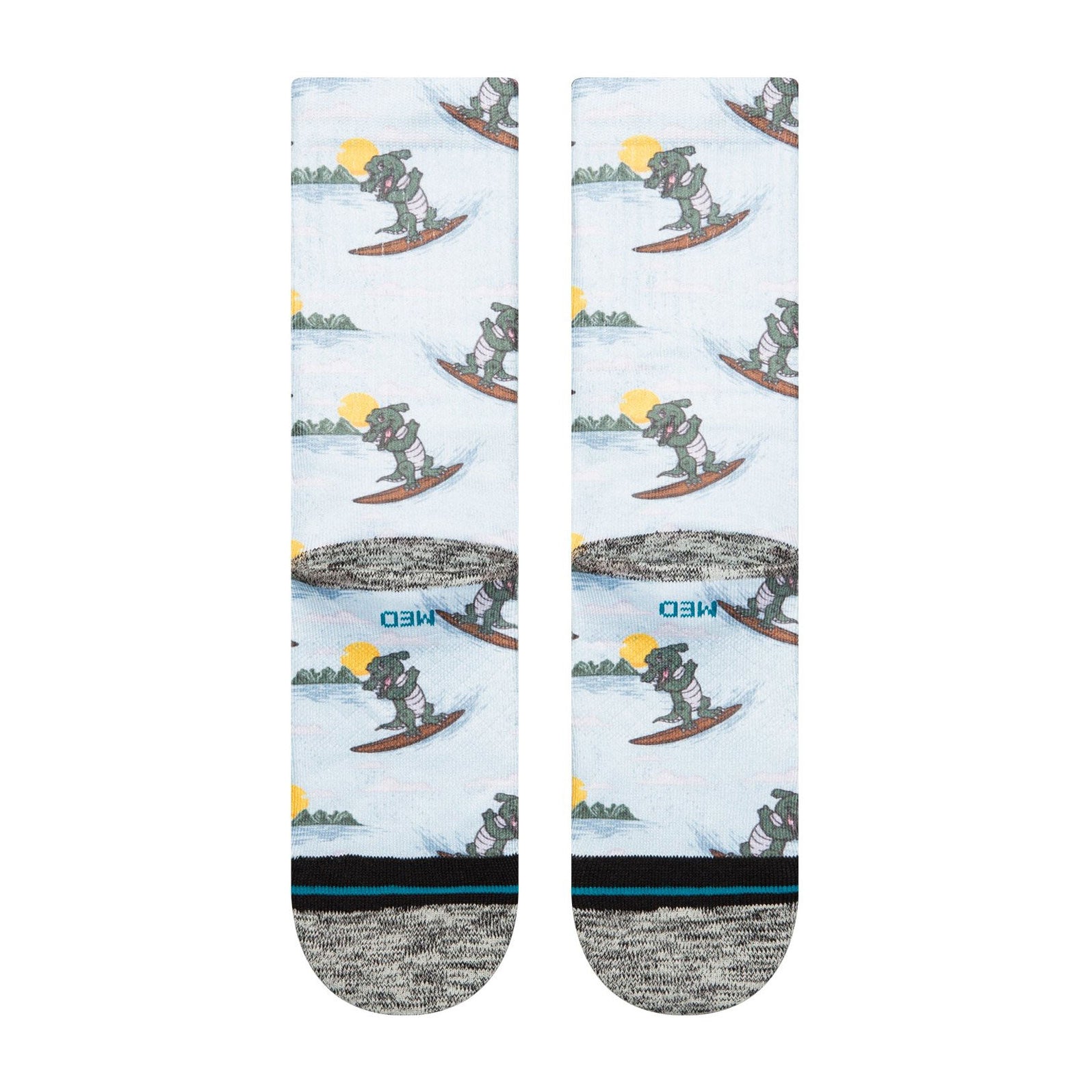 Adult Crew Socks - Later Gator Crew Light Blue - Comfortable Cotton Casual Socks for Men & Women - Perfect for Everyday Wear, Work, and Sports