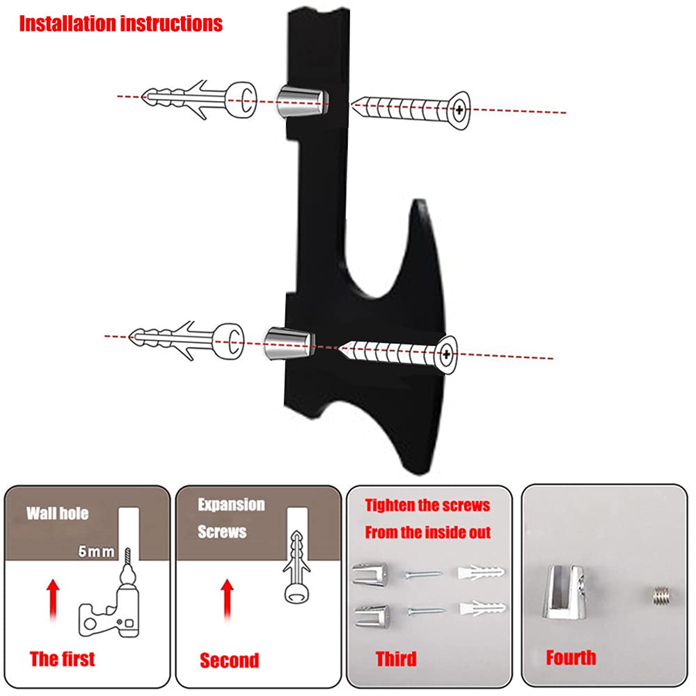 WANLIAN Black Wall Mounted Lightsaber Holder - Universal Sword & Knife Display Stand with Fixings - Perfect for Star Wars Collectibles, Cosplay, and Home Decor