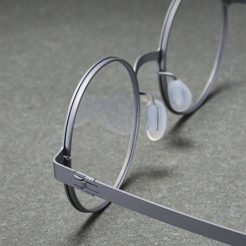 Stylish Black Titanium Round Eyeglasses for Women - Lightweight Full Rim Frame S80996 | Perfect for Office, Reading & Everyday Wear