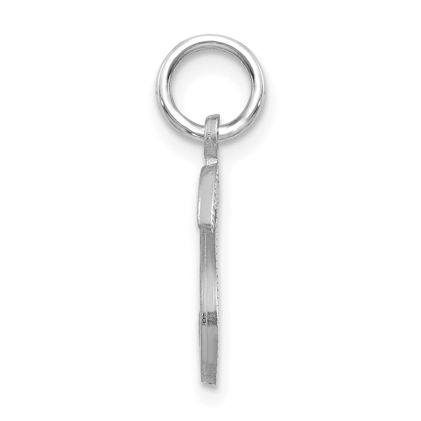 14K White Gold Solid Letter S Initial Charm Pendant - 20x10mm Elegant Monogram Jewelry for Necklace, Bracelet & Gift Giving