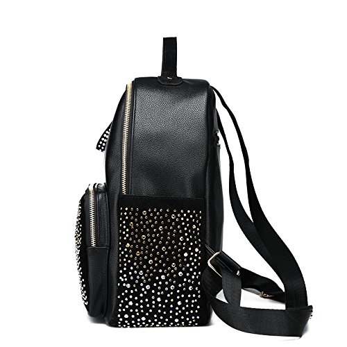 Stylish Women's Leather Backpack Purse - Fashionable Shoulder Bag & Rucksack with Rivet Details, Perfect for Work, Travel & Daily Use