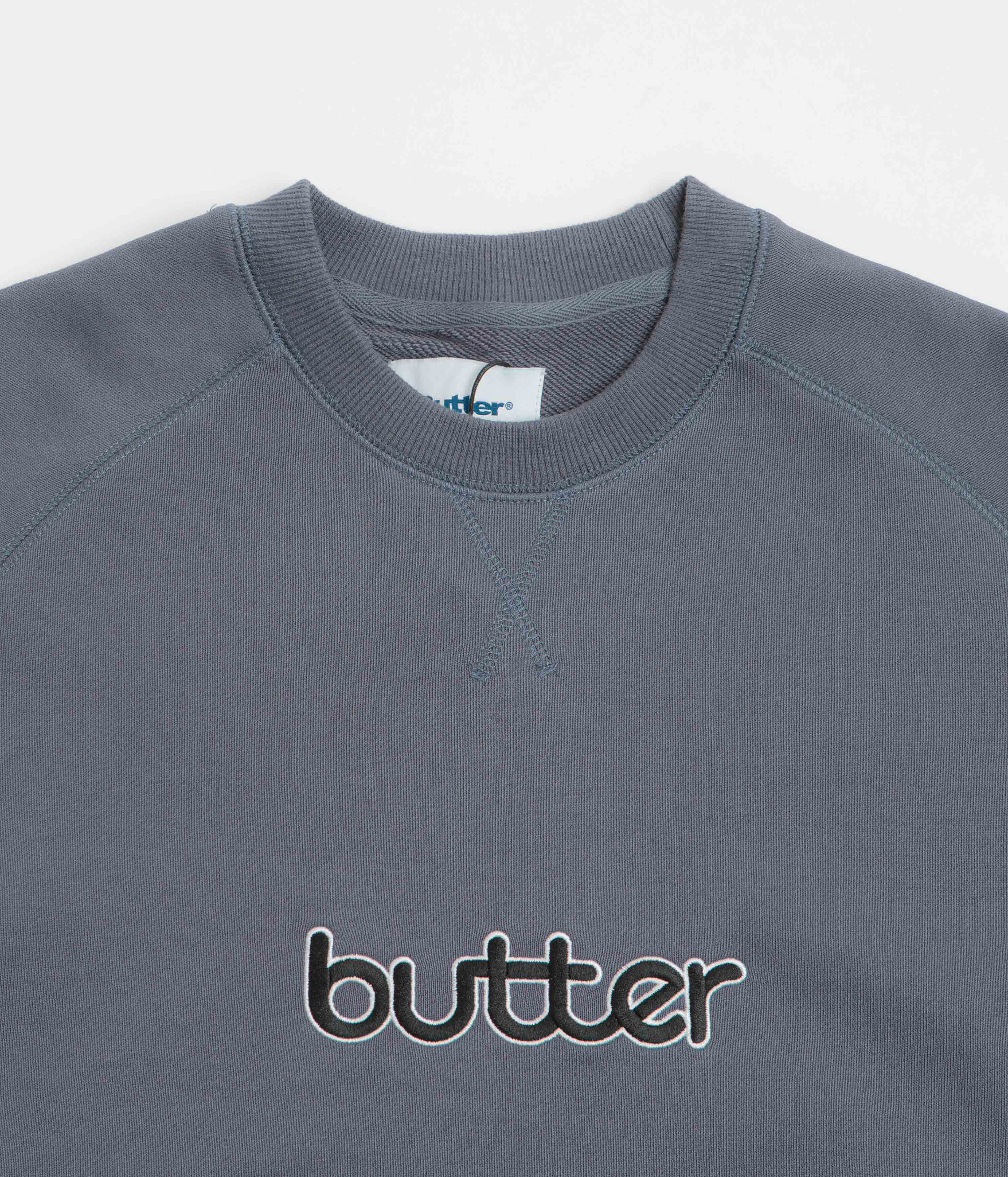 Butter Goods Aspect Crewneck Sweatshirt for Men & Women - Slate & Denim Colors - Casual Streetwear for Everyday Comfort