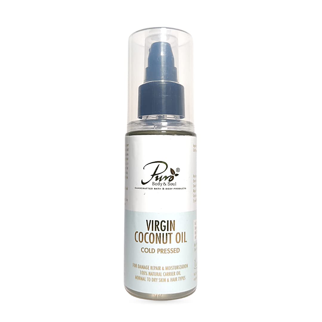 Pure Virgin Coconut Oil for Hair, Skin & Face - 100% Cold Pressed, Unrefined, 100ml - Perfect for Moisturizing, Hair Treatment & Natural Beauty Care