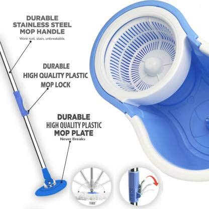 Spin Mop Bucket Set with Wheels - Easy Floor Cleaning for Home & Office