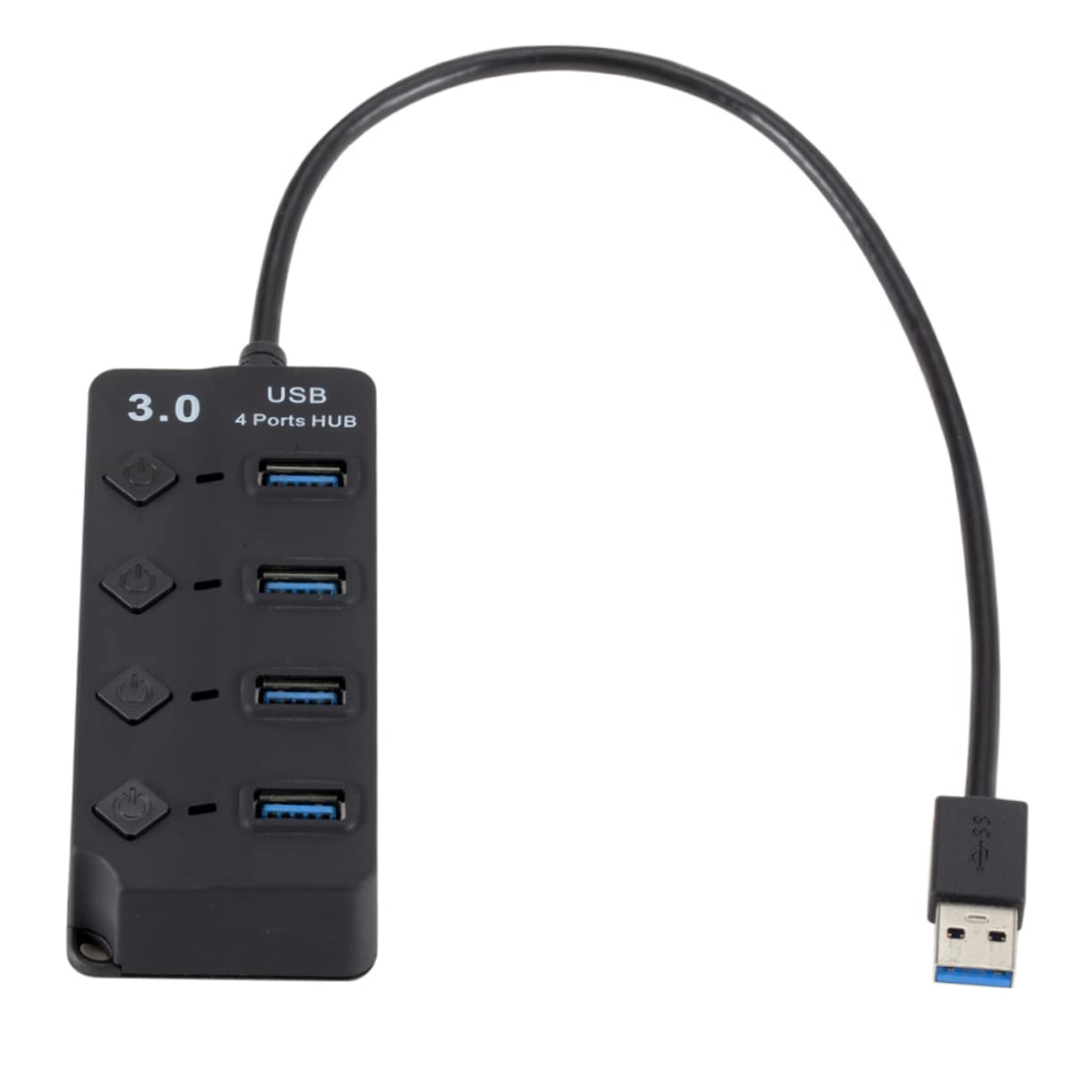 OSALADI 4-Port USB 3.0 Hub with Individual Switches - High Speed Data Transfer for Laptop, PC, Tablet & Smartphone - Perfect for Home Office, Gaming & Travel Accessories