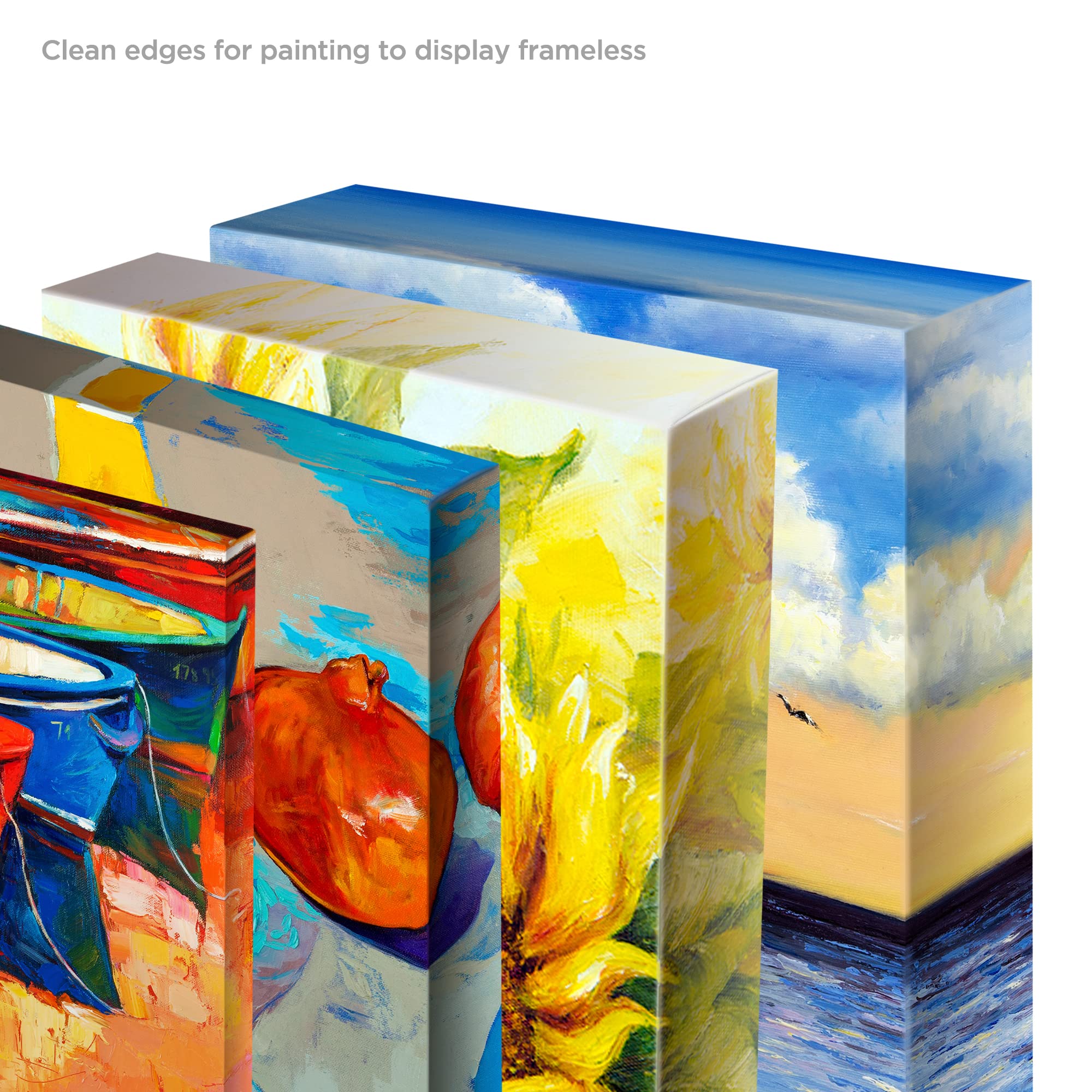 Premium 30x30 Stretched Cotton Canvas for Painting - 12-Pack, 14oz Primed Weight, Medium Tooth Texture | Universal Archival Quality | Frameless Art Canvas for Beginners & Professionals | Perfect for Acrylic, Oil & Mixed Media Art Projects