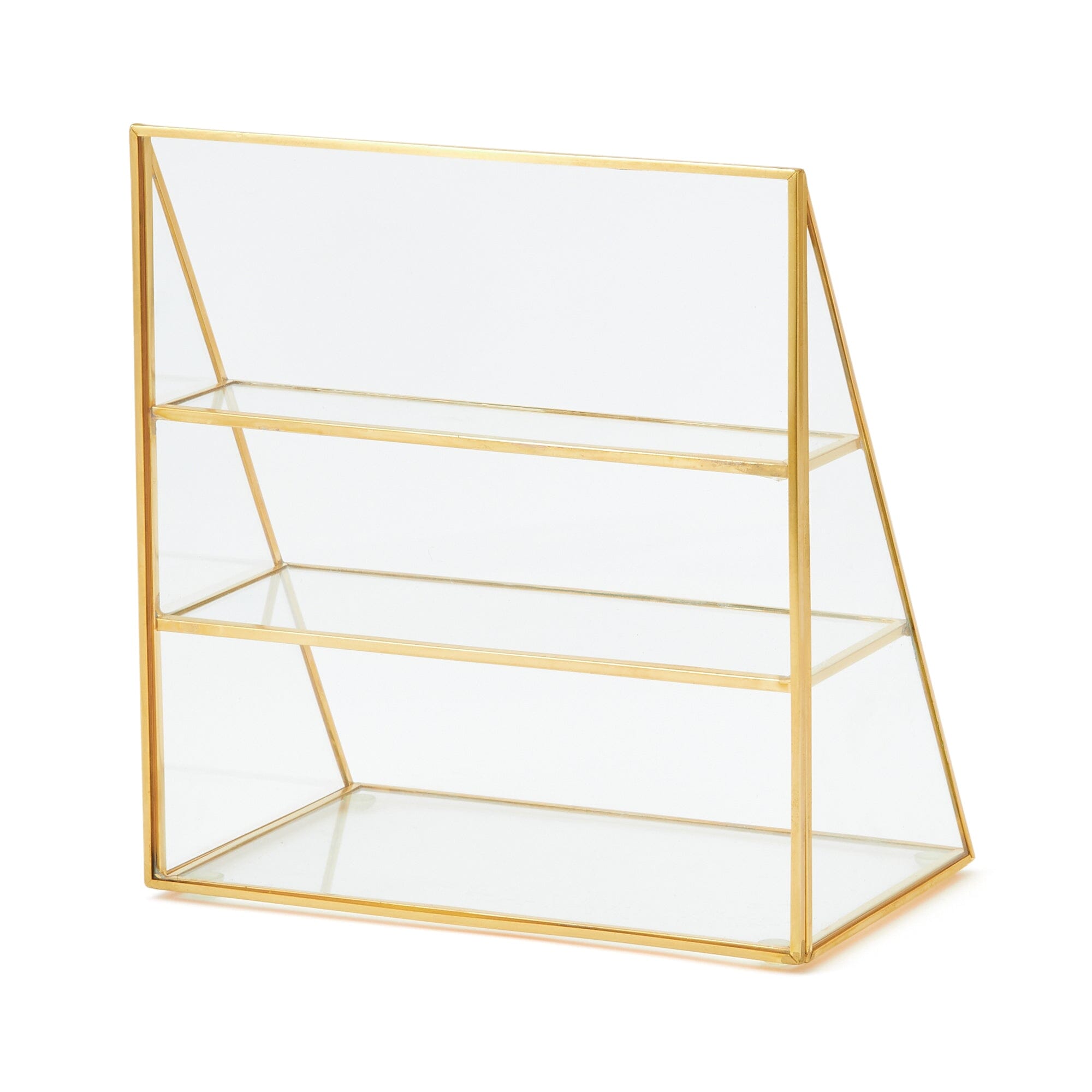 Glass Organizer Stand - 3-Tier Clear Desktop Display for Makeup, Jewelry & Office Supplies | Perfect for Vanity, Bathroom & Workspace Organization