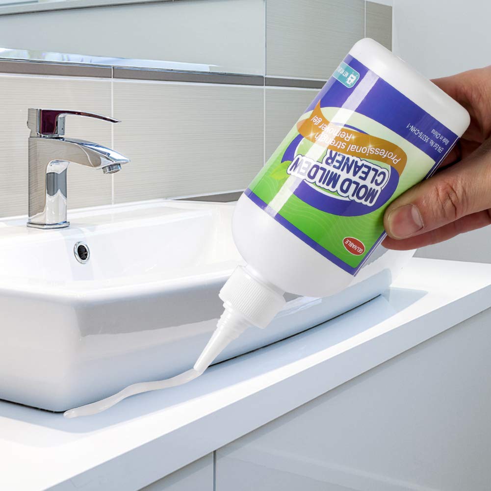Powerful Mold & Mildew Remover Gel - Deep Cleaning for Bathroom Tiles, Grout, Kitchen Sinks & Household Surfaces - 8 Fl Oz (Pack of 1) | Eliminates Stubborn Stains & Prevents Regrowth - Ideal for Showers, Bathtubs, Countertops & More