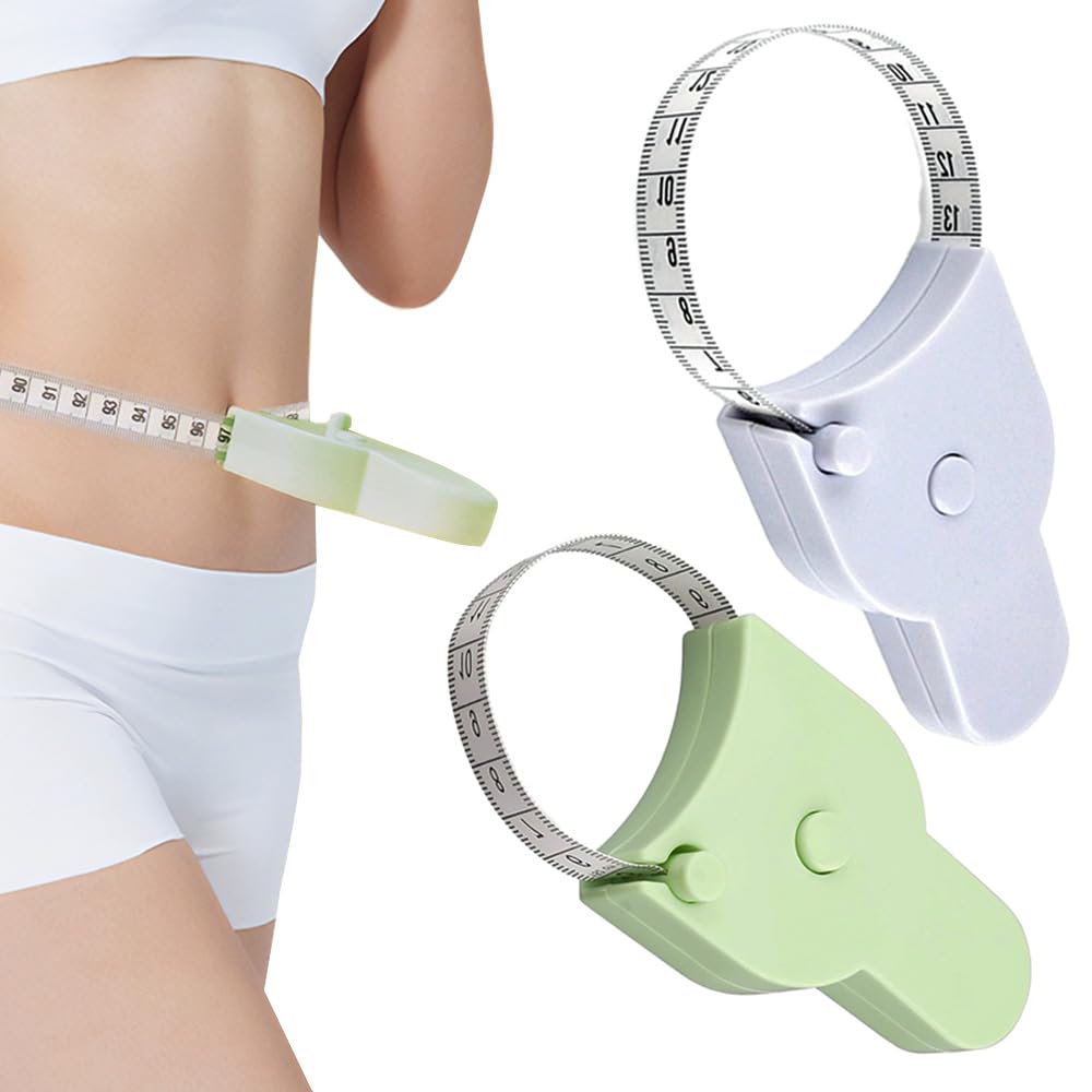 2-Pack Retractable Body Measuring Tape - Accurate Soft Tape Measure for Weight Loss, Tailoring, Sewing & Fitness | Perfect for DIY Crafts, Clothing & Health Tracking
