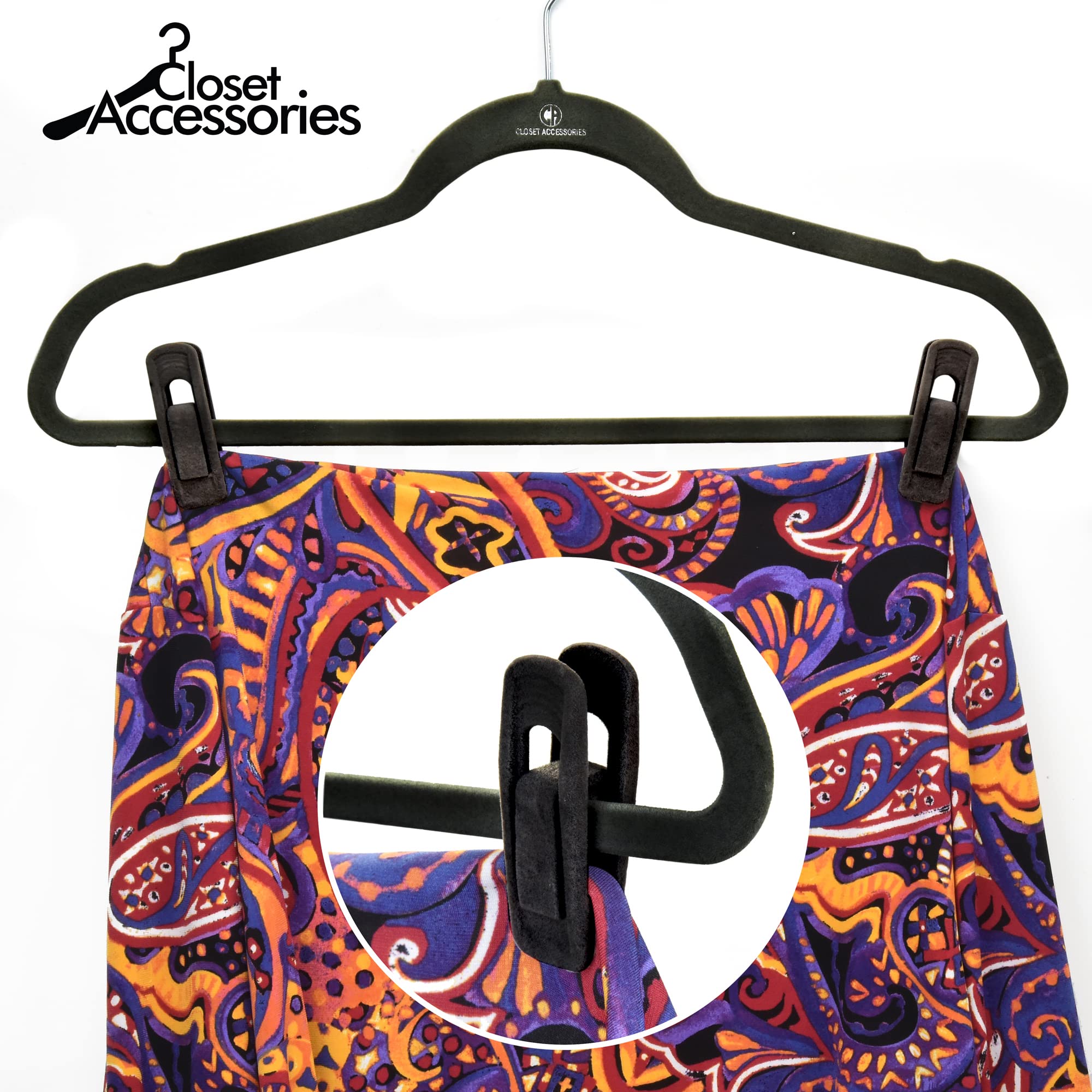 20 Pack Velvet Hanger Clips for Velvet Hangers - Durable Pant & Skirt Hangers with Secure Clips for Baby Clothes, Ideal for Nursery, Closet & Wardrobe Organization