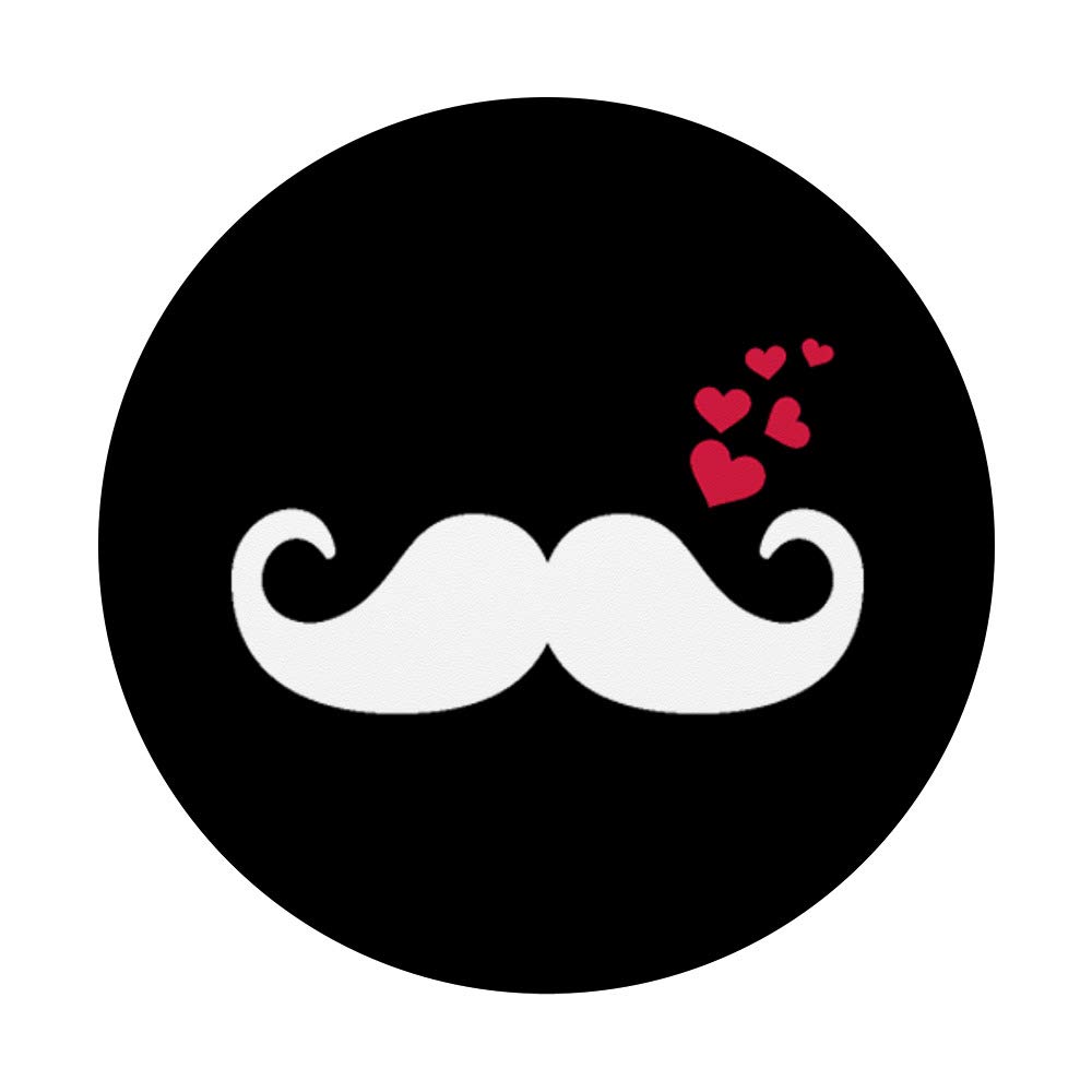 Mustache Hearts PopSockets - Phone Grip & Stand for iPhone, Samsung, Tablets - Perfect for Selfies, Video Calls & Secure Holding