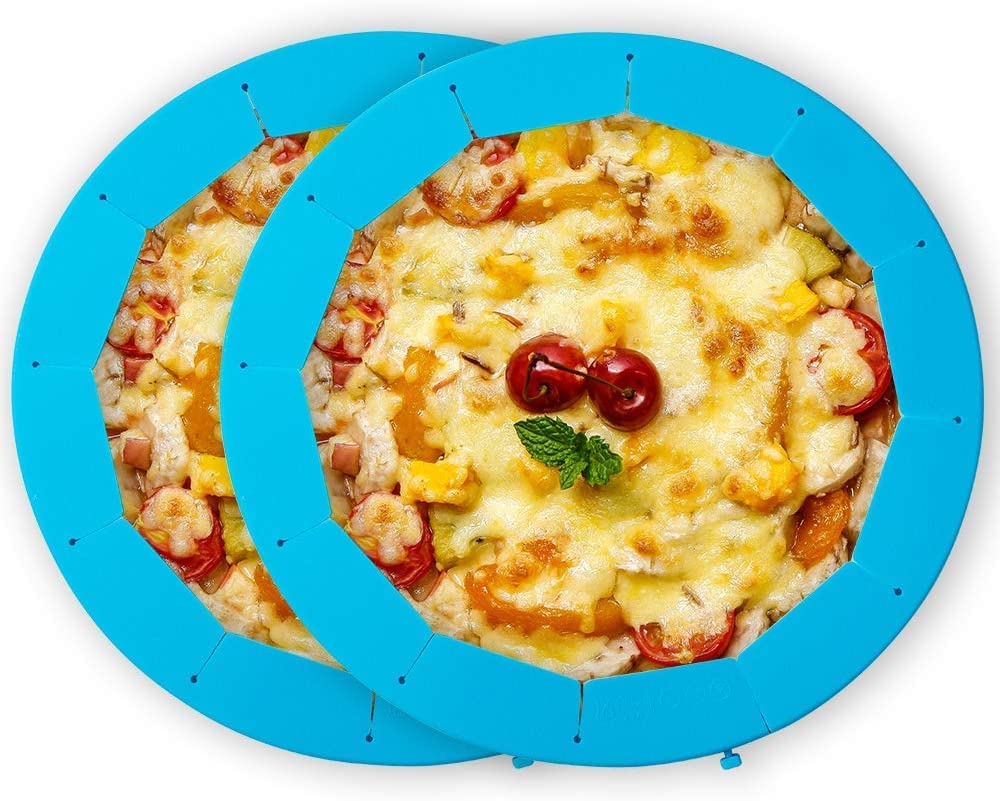SUUCARER Adjustable Silicone Pie Crust Shield - 2 Pack Reusable Pie Protector Ring for 8-10.5 Inch Pans, Perfect for Baking Apple, Pumpkin & Pizza Pies - Essential Kitchen Baking Accessories for Home Bakers