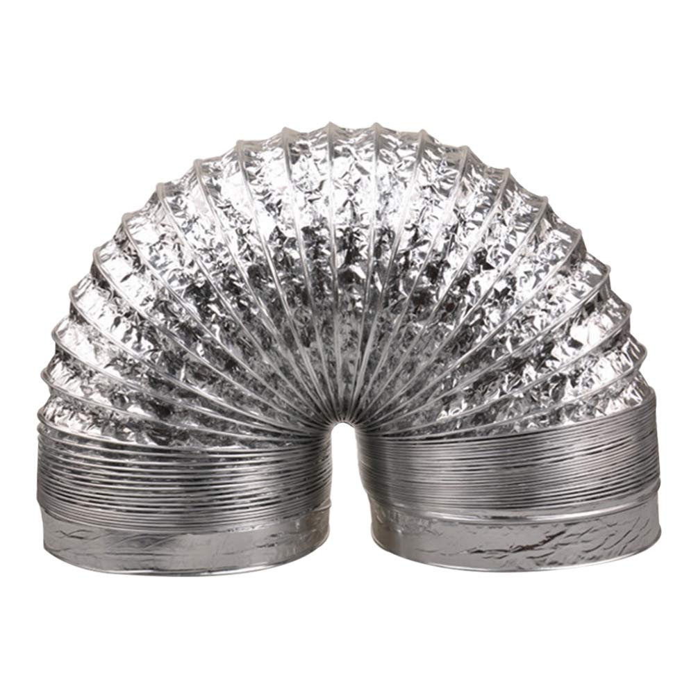 Flexible 2m Aluminum Duct Hose 80mm for HVAC & Exhaust Ventilation - Silver