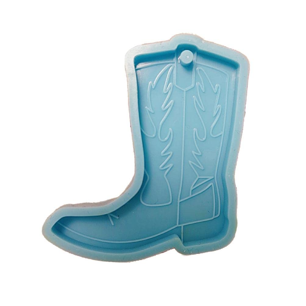 Premium Shiny Glossy Silicone Resin Molds for Cowboy Boot Ornaments - DIY Keychain Pendant Jewelry Making, Epoxy Resin Crafting Molds with Hole - Perfect for Western Decor, Handmade Gifts & Unique Accessories