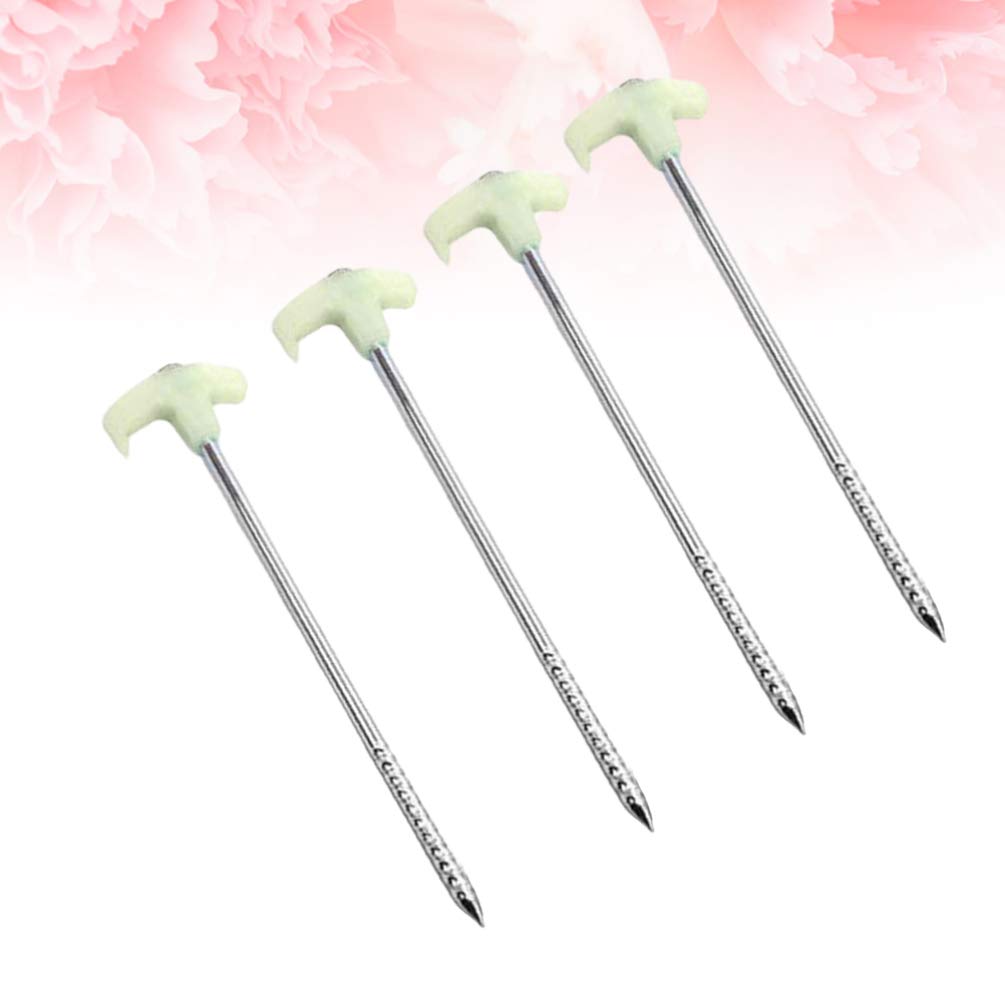 4 Pack Heavy Duty Reflective Tent Stakes - Durable Camping Tent Pegs for Secure Anchoring, Windproof Tent Pins for Outdoor Camping, Hiking & Backpacking - Ideal for Sand, Snow & Rocky Terrain