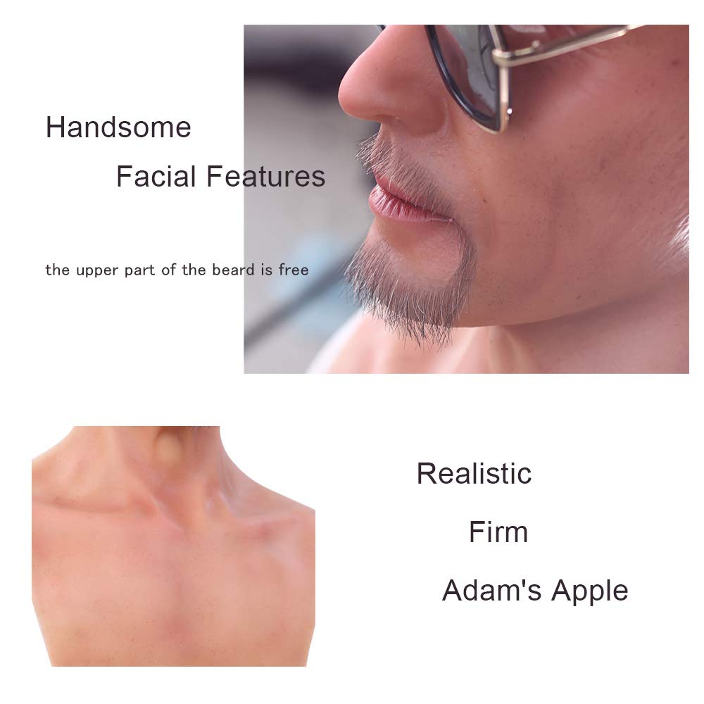 Realistic Silicone Man Head Mask - Handmade for Crossdresser, Transgender, Cosplay & Drag Queen Costumes | Perfect for Halloween, Parties & Performance Arts