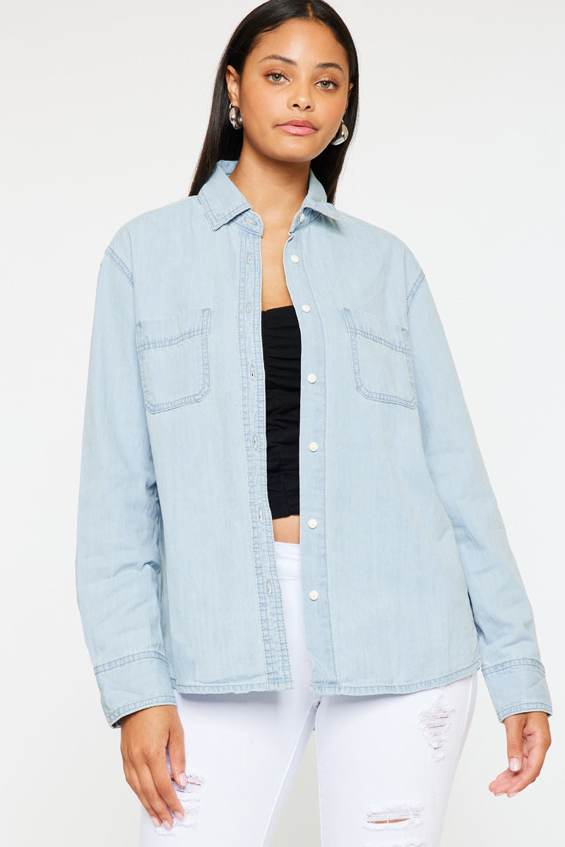 Barbara Boyfriend Shirt for Women - Soft & Comfortable Oversized Button Down Shirt - Casual Loose Fit Blouse for Everyday Wear, Work, and Date Nights