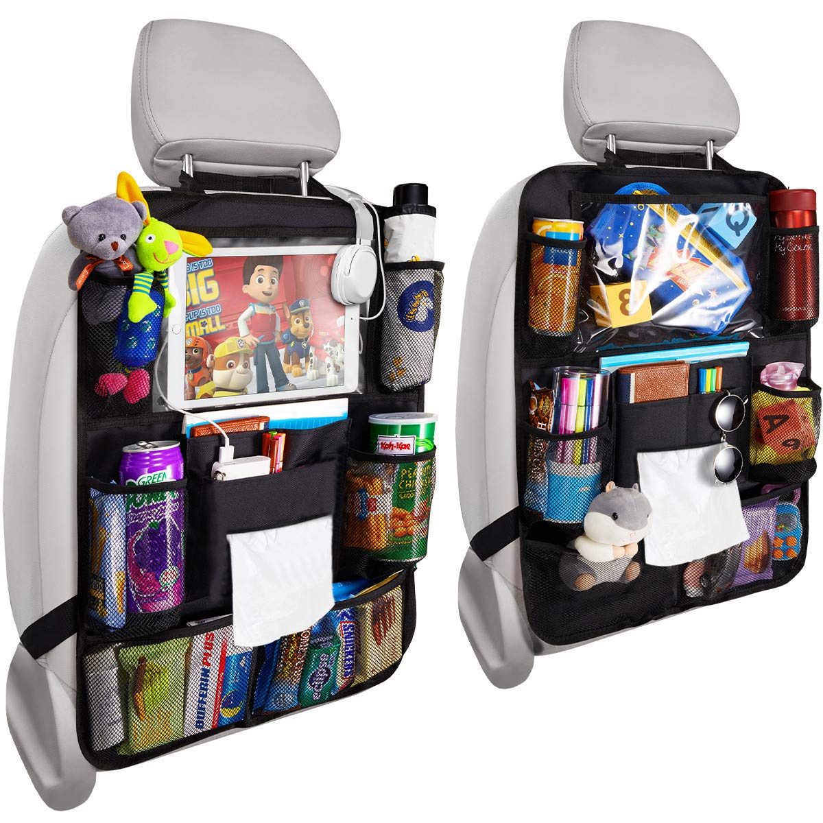 Car Backseat Organizer with Tablet Holder & 8 Storage Pockets - Premium Car Seat Organizer for Kids Toys, Snacks & Essentials - Perfect for Road Trips, Family Travel & Daily Commute