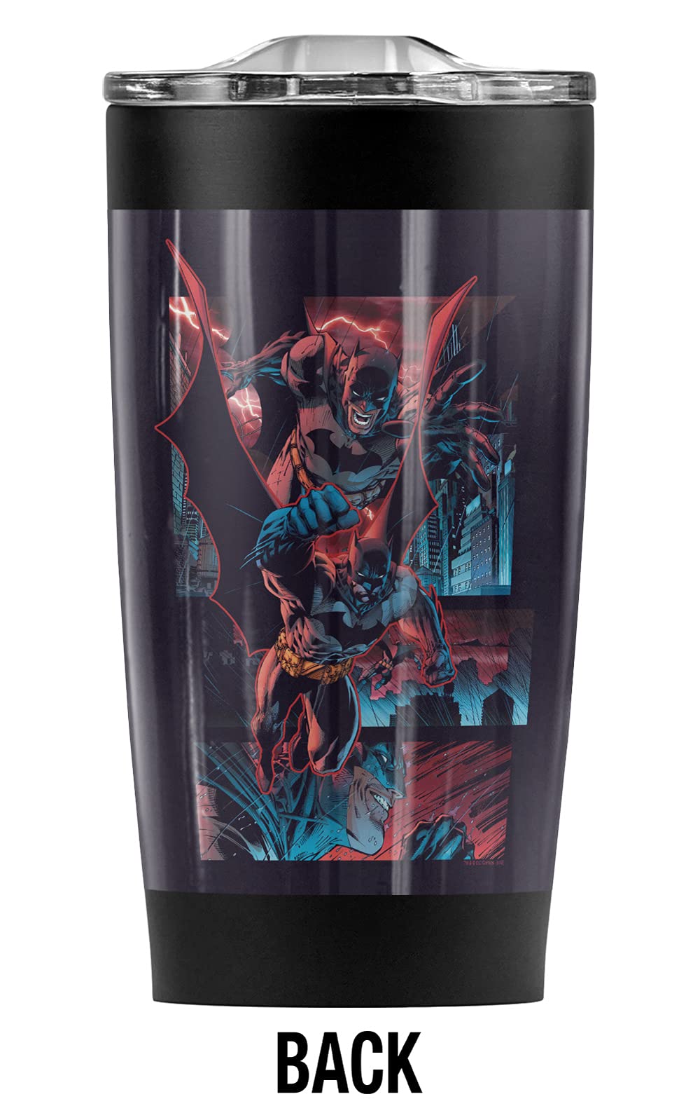 Batman The Dark Knight Stainless Steel Tumbler 20oz - Vacuum Insulated Travel Mug with Leakproof Sliding Lid | Keeps Coffee Hot & Drinks Cold for Hours | Perfect for Superhero Fans, Office, Gym & Outdoor Adventures